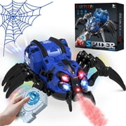 RC Spider Robot Toy with 2.4GHz Remote, Lights, Music & Spray - Realistic Spider Gift for Kids, Perfect for Holidays, Parties & Pranks