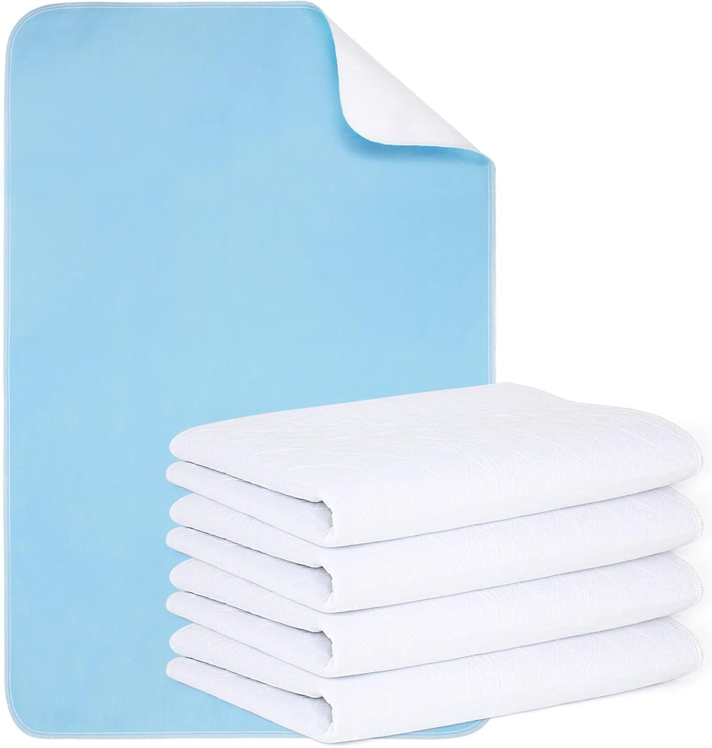 2 Pack Reusable Incontinence Bed Pads, washable bed pad, Heavy Absorbency (4-Layer) Waterproof Bed Pads 18"X24", nonslip & Skin-friendly, Multi-scenes tailor to Kids, Adults, Elderly & Pets