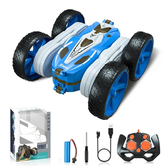 RC Stunt Car, 2.4Ghz Remote Control Car, Double Sided 360 Flips, Rotating RC Drift Cars with LED Light, Rechargeable(BLACK)
