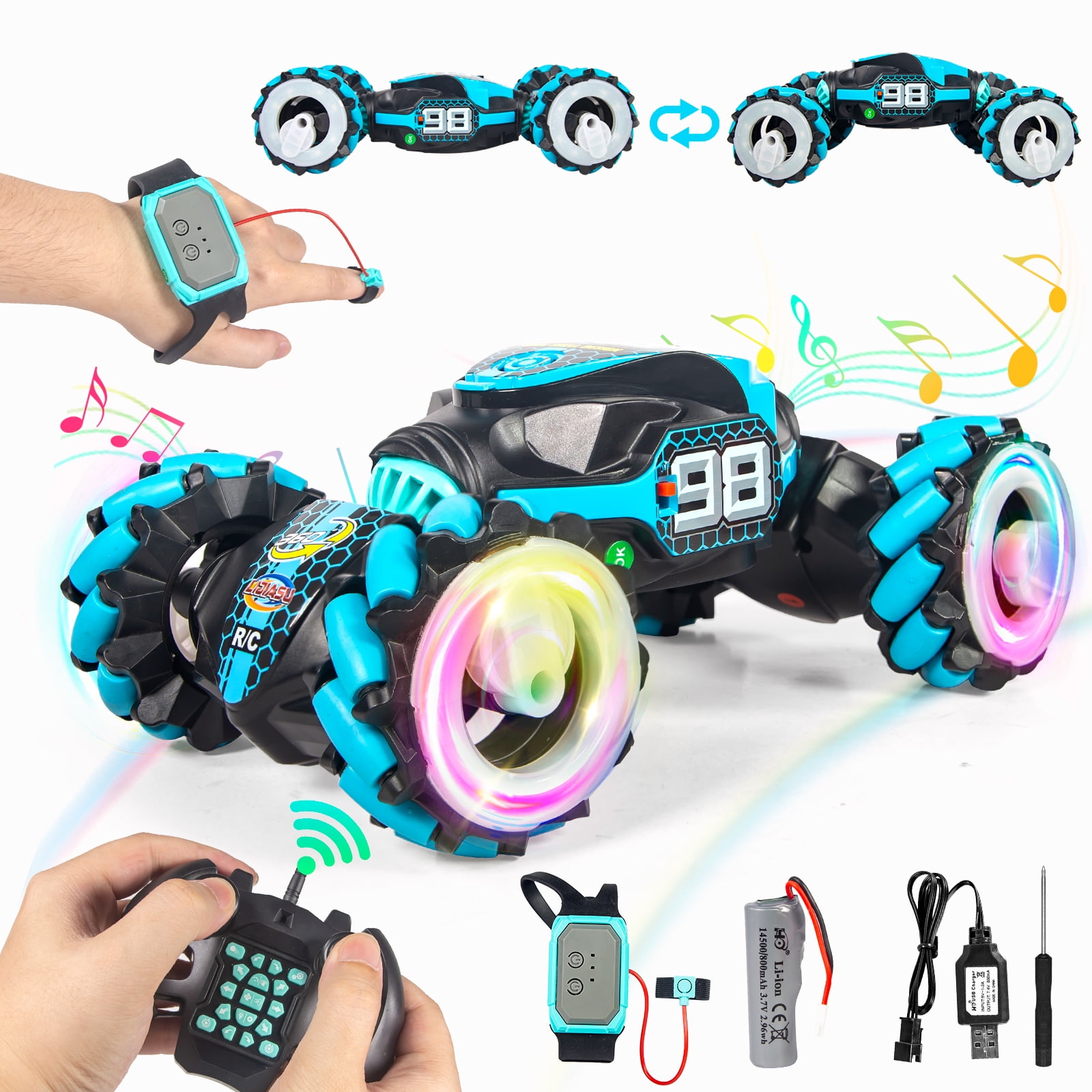 Remote Climbing Control Stunt Car Gesture Sensing Twisting Off-Road Vehicle Light Music Drift Dancing Side RC Car