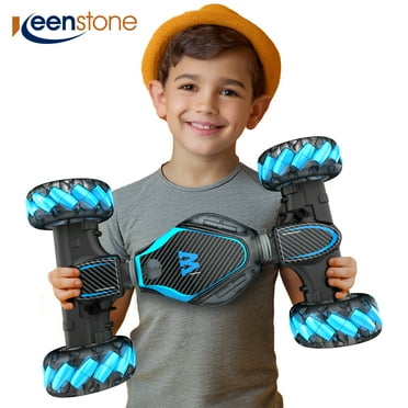 RC Stunt Car Monster Snake, Keenstone 1:10 Spray Giant Wheel Remote Control Toy Truck Car with High-Speed Climbing and Colorful Gradient Lights with Music,Blue