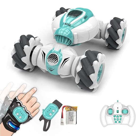 RC Stunt Car Remote Control Gesture Sensor Cars, Deformable 4WD RC Off-Road Vehicle, 360° Drift-Green