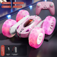 thumbnail image 1 of RC Stunt Car for Kids 360° Rotation Remote Control Car with Double Sided Flip & Lights for Boys Christmas Birthday Gifts(Light red), 1 of 7
