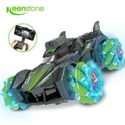RC Stunt Car with Camera HD 1080P FPV ,Keenstone 2.4Ghz Remote Control Car,Electric Carrier Vehicle Monster Spray Trucks for Kids Adults,Green