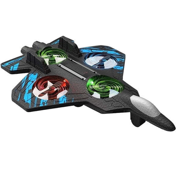 RC Stunt Fighter Plane with 360 LED Lights, Foam Remote Control Aircraft with Adjustable Speeds, Realistic Flight Stunts for Beginners Outdoor Recreation Indoor Practice and Aviation Enthusiasts