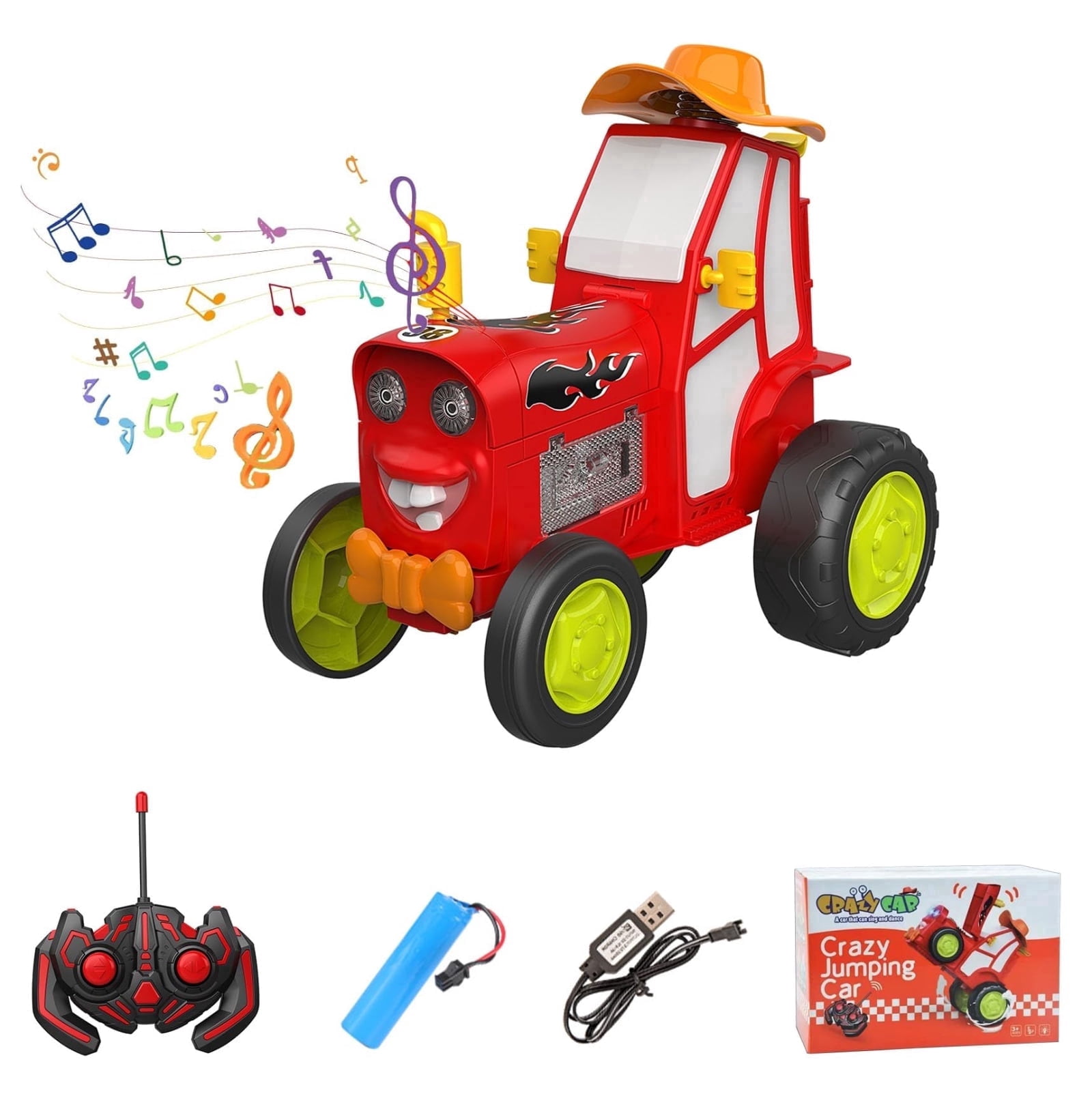 Unbranded Remote Control Stunt Car for Kids, Jumping RC Toy with 360° Flipping & Lights for Boys Girls 3+