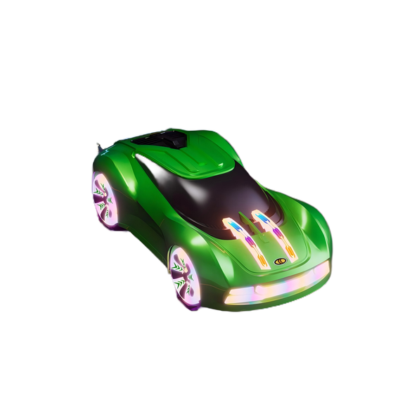 RC Stunt Sports Car 2.4GHz Remote Control Vehicle LED Lights Sound Effects Rechargeable Electric Racing Car Model For Adults Hobbyists - Green