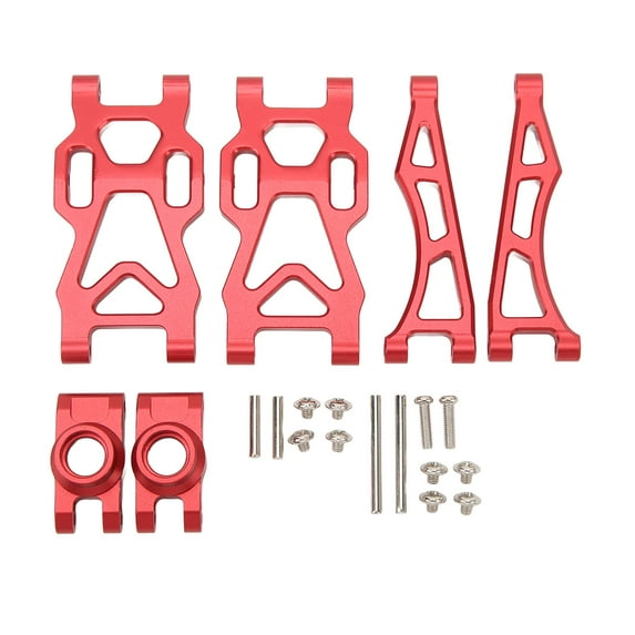 RC Swing Arm Kit Aluminum Alloy Rear Lower Upper Suspension Arm with Rear Axle Cup Upgrade Parts for SCY 16101PRO 16102 1/16 RC Car Accessories Red