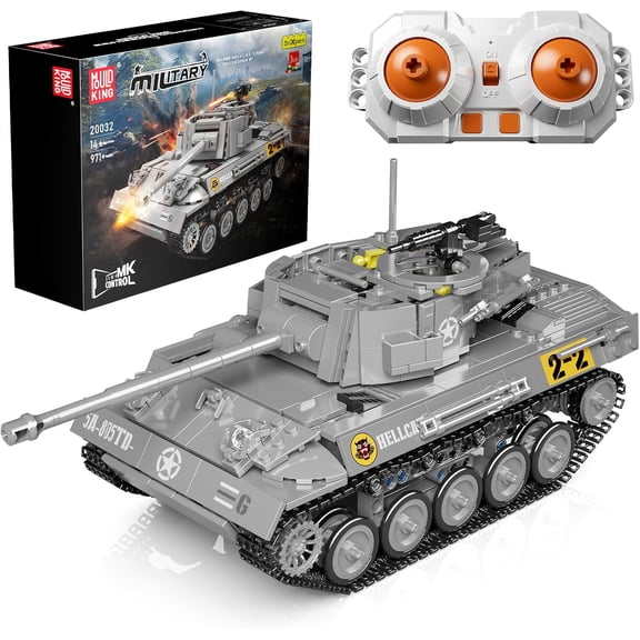 RC Tank Building Sets, Tiger Tank Model with Remote Control, 20032 STEM Blocks, Army Toys Building Kits(971 Pieces)