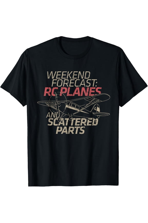 RC Tarpaulin Gift Weekend Forecast RC Pilot Model Airplane Lover T-Shirt