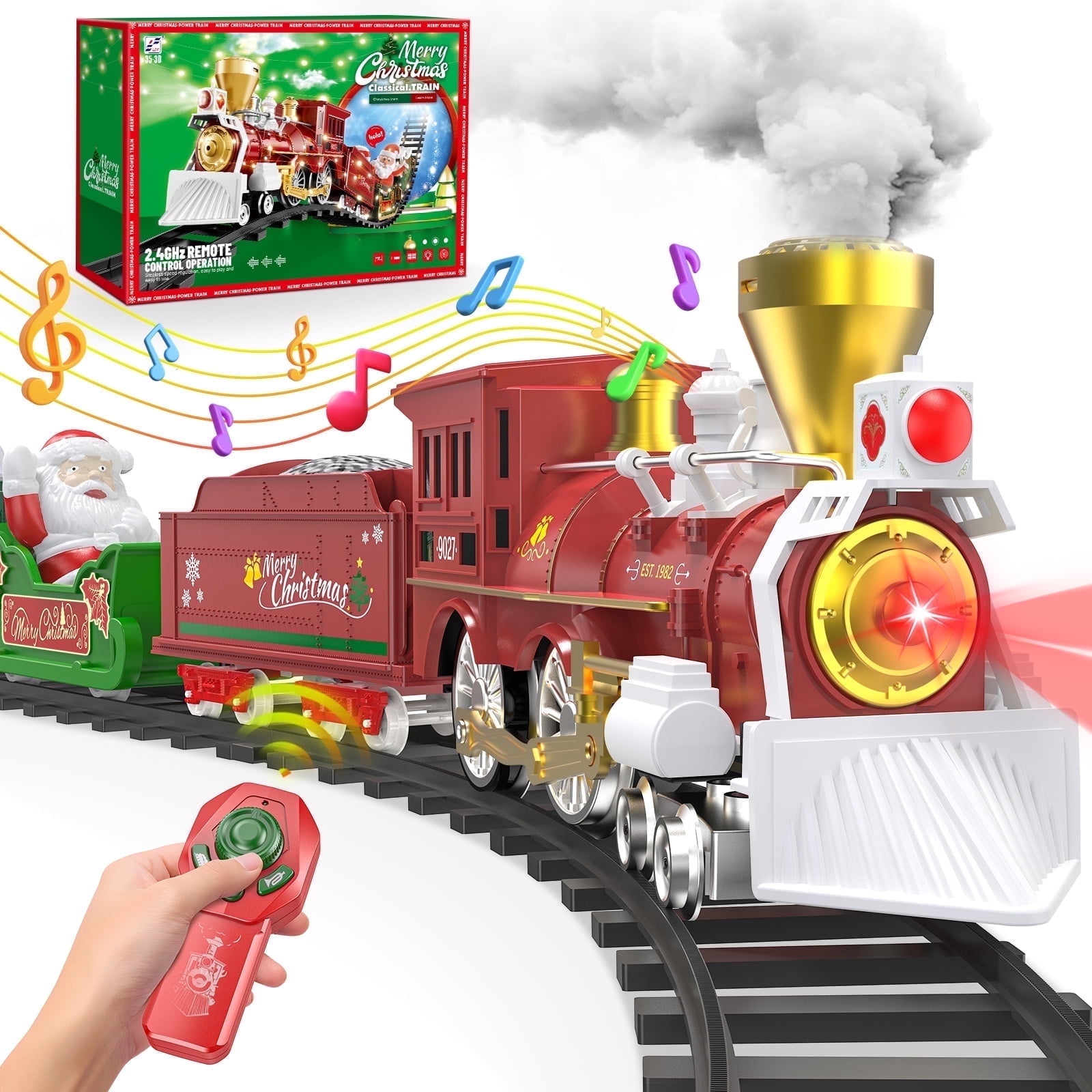 Loheer Train Set with Steam Engine, Remote Control Train