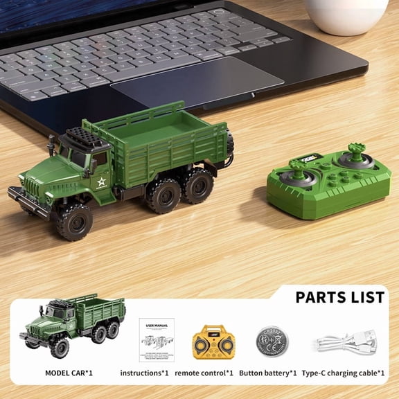 RC Truck 1/64 Scale 2.4G 4WD Mini Remote Control Truck with Sound & Light, APP & Remote Dual Control Desktop RC Vehicle for Kids