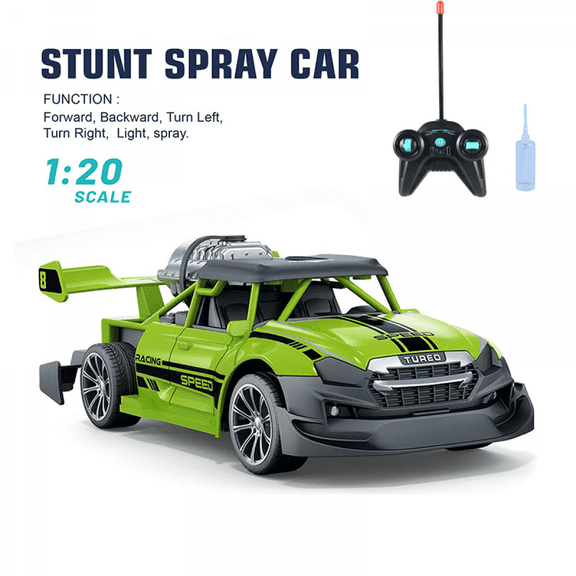 RC Truck Toys for Kids 1/20 Scale Remote Control Car with Spray & Lights for Boys Girls Birthday Gifts-Green