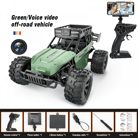 RC Truck with 1080P Camera for Adults, Off-road Climbing Car with Remote Control & APP Control for Ages 14+ Birthday Gifts and Outdoor Play(Green)