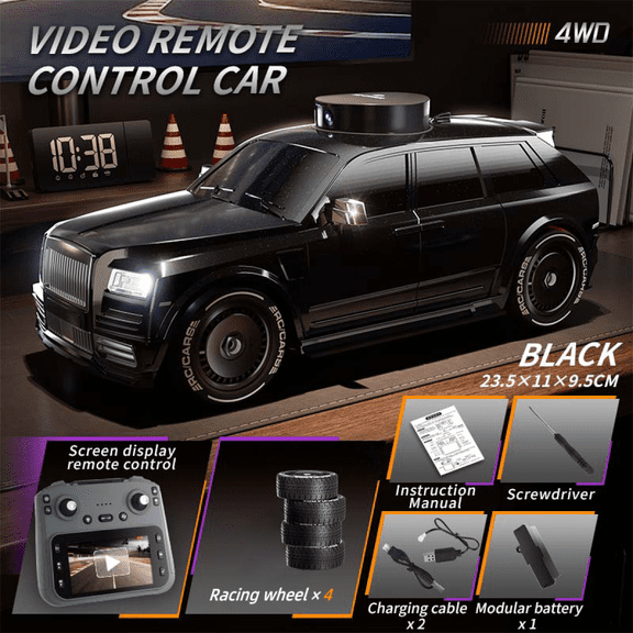 RC Truck with 720P Camera for Adults, Remote Control Car with Real-time View Transmission for Ages 14+ Birthday Gifts(Black)