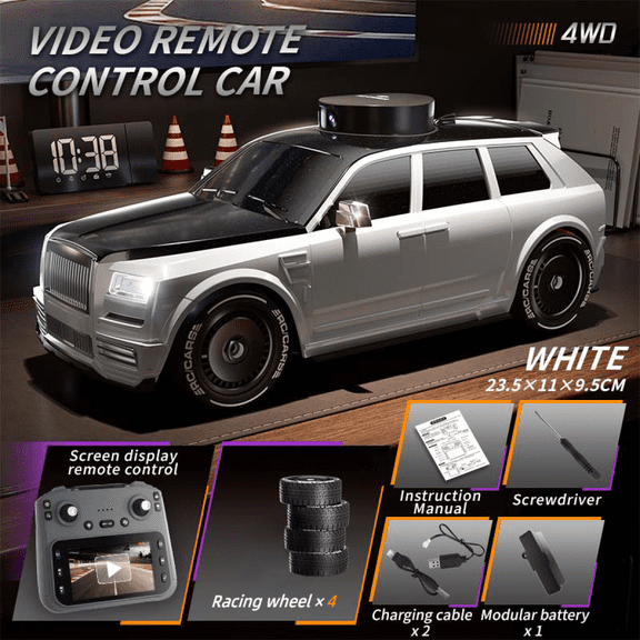 RC Truck with 720P Camera for Adults, Remote Control Car with Real-time View Transmission for Ages 14+ Birthday Gifts(White)