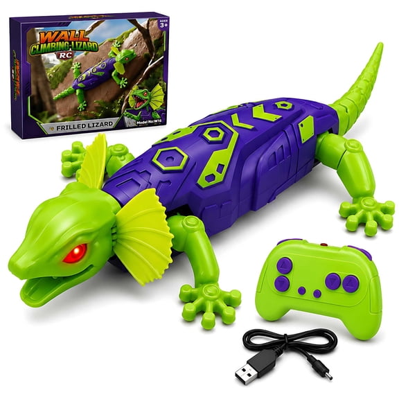 RC Wall Climbing Animals Toy with 2.4G Controller, LED Eyes, Sound Effects, USB Charging, ABS Body for Indoor Smooth Surfaces, for Kids Boys 3+