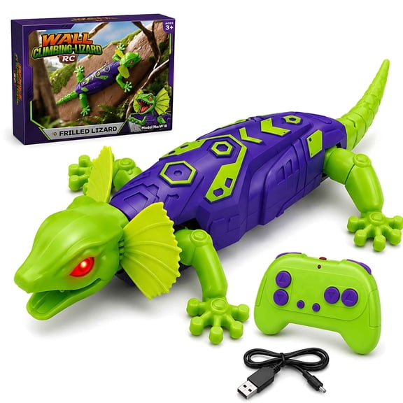 RC Wall Climbing Animals Toy with 2.4G Controller, LED Eyes, Sound Effects, USB Charging, ABS Body for Indoor Smooth Surfaces, for Kids Boys 6+