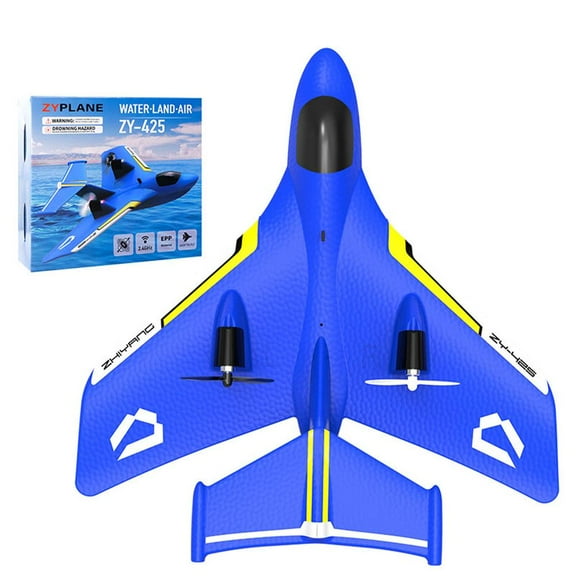 RC Water Plane, RC Airplane for Water Land and , Remote Control Airplane Flying Fighter Toys, Lightweight Foam Fighter Jet Toy for Land, Water & Play