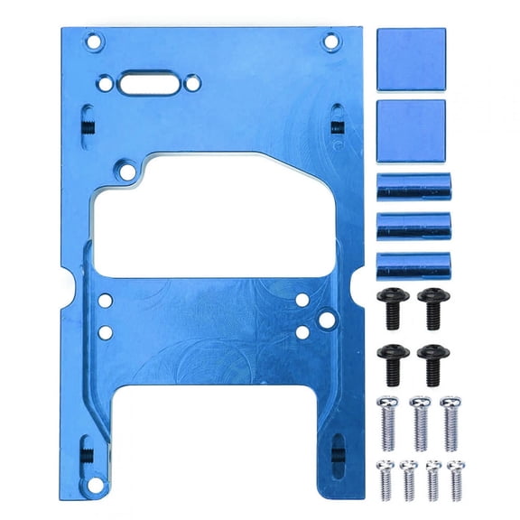 RC metal servo mounts, 1:16 RC Car Metal Steering Engine Servo Fixing Base Mount Bracket for WPL System (Blue)