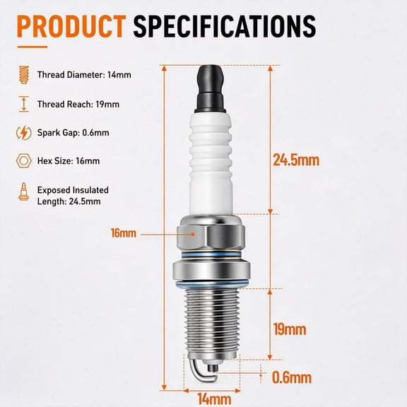 RC12YC BKR5E Spark Plugs for MTD 759-3336 Champion Briggs 491055S 692051 792015 kohler 12 132 02-S John Deere M78543 M8754 Autolite 3924 Spark Plug (4 Pack)