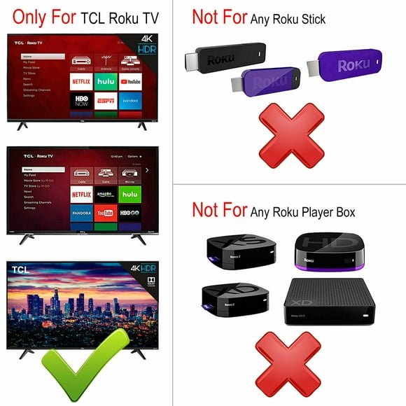 RC280 LED HDTV Remote Control for TCL ROKU TV with Netflix Amazon CBS Sling Keys