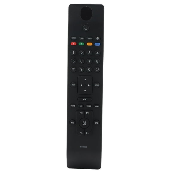 RC3902 Universal Big Button TV Remote Control Replacement ABS Black Durable Controller