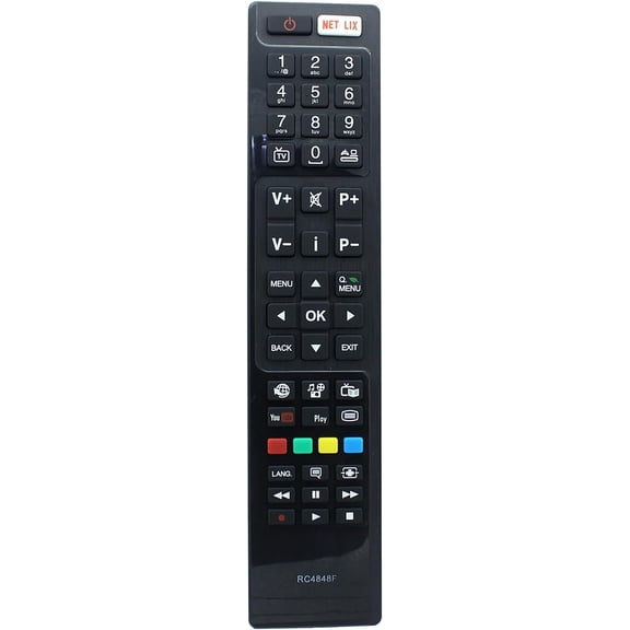 RC4848F Replacement Remote Control Commander fit for Hitachi Bush Digihome Finlux JVC Laurus Linsar Luxor MitchelBrown Polaroid Techwood Telefunken Visitech Television