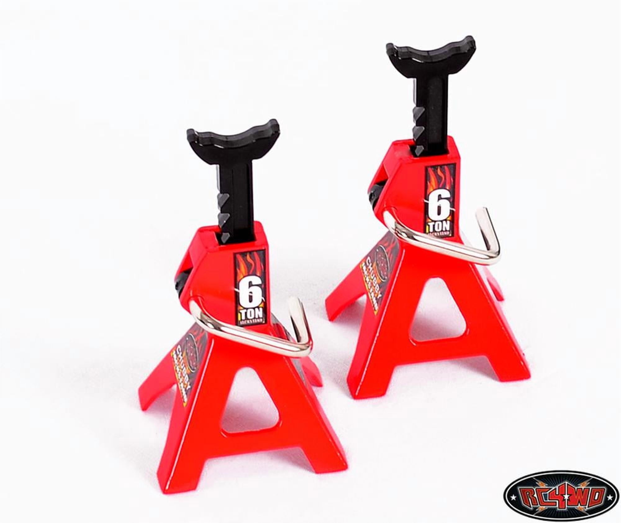 RC4WD 1/10 Scale 6 Ton Chubby Jack Stands Red (2) Z-S0588 Multi-Colored (Toy Replica)