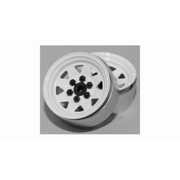 6 Lug Wagon 1.9 Stamped Beadlock Wheel, White (4)
