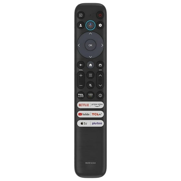 RC813 TCL Remote Control Replacement - Easy Setup, Infrared + Bluetooth, Shortcut Keys - Universal TCL TV Remote Replacement for Google & Android TV (Series QM8, QM7, S5, S4, S3, Q7, Q6, Q5)