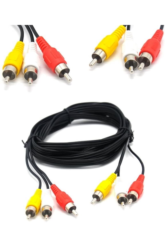 RCA 10FT Audio/Video Composite Cable DVD/VCR/SAT Yellow/White/red Connectors 3 Male To 3 Male