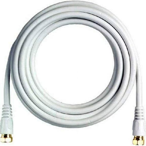 RCA 12' RG-6 Digital Coaxial Cable with Gold Plated F Connectors White