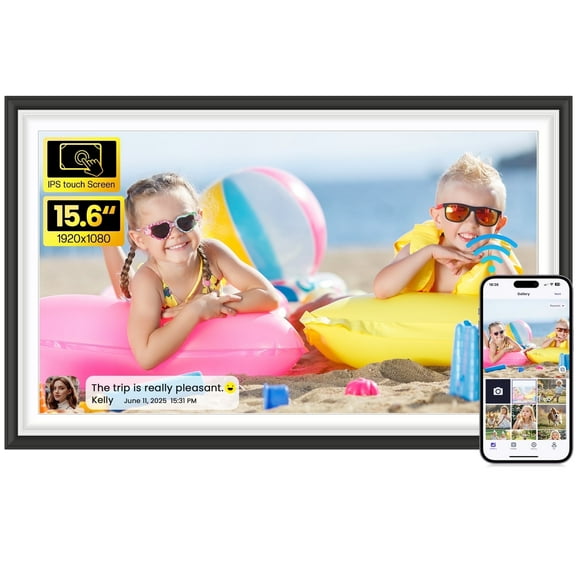15.6" Uhale Digital Picture Frame RCA Large WiFi Electronic Photo Frames 1920 x 1080 IPS FHD Touchscreen 32GB Memory Send Photos from Phone at Anywhere, Best Gifts for Parents and Friends