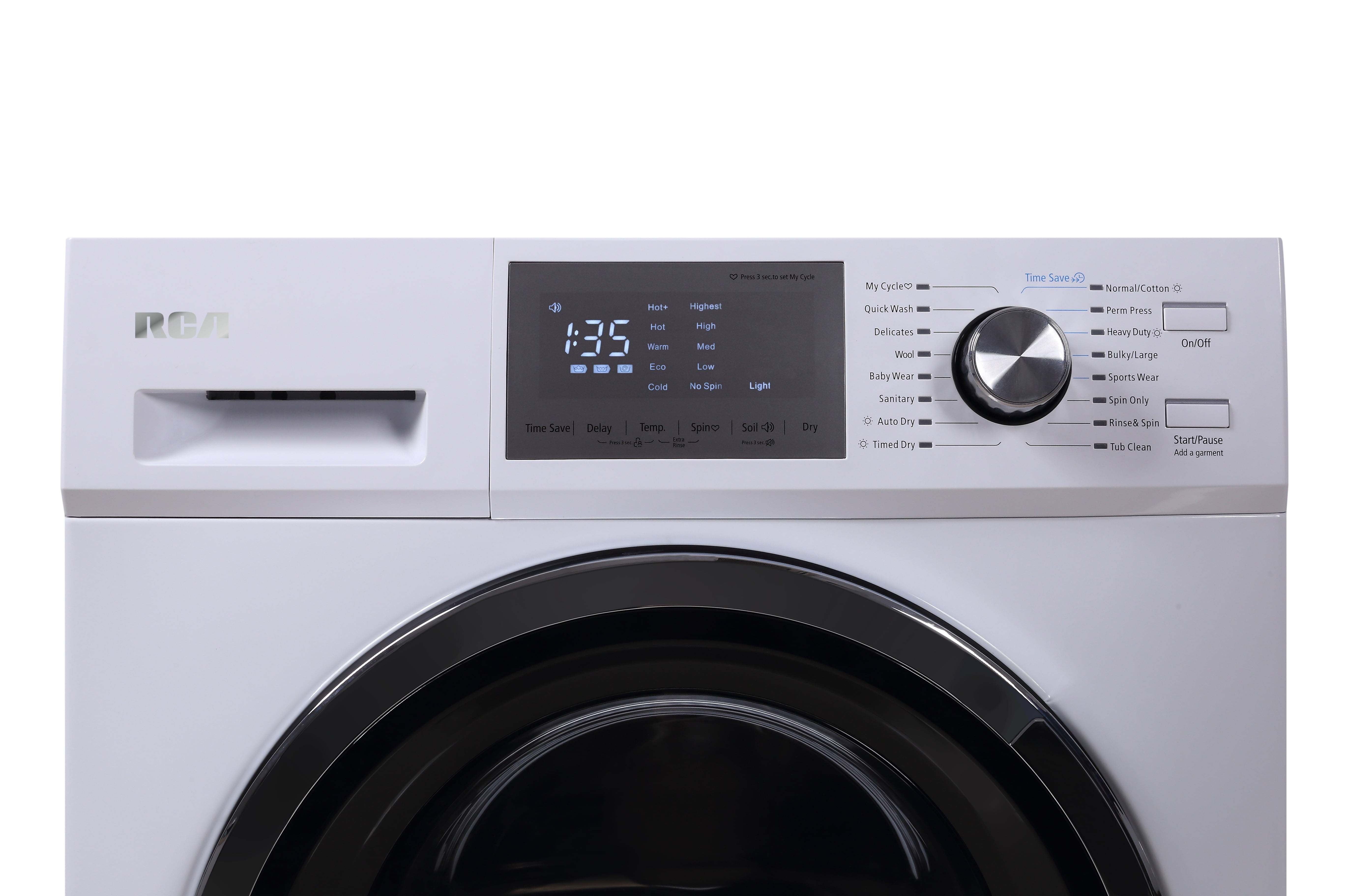 RCA 2.7 cu ft Front Loading Combo Washer and Dryer RWD270, White