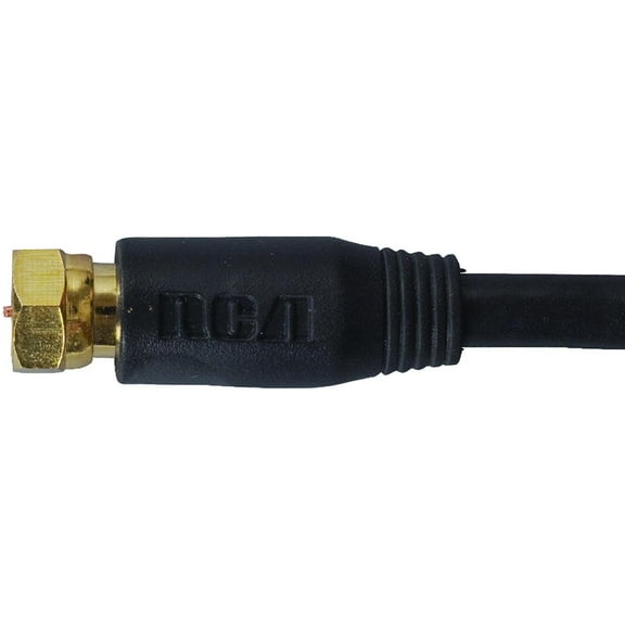 RCA 25' RG-6 Digital Coaxial Cable With Gold Plated F Connectors (Black)