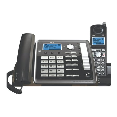 RCA - 25255RE2 2-Line DECT 6.0 Expandable Corded/Cordless Phone System - Black