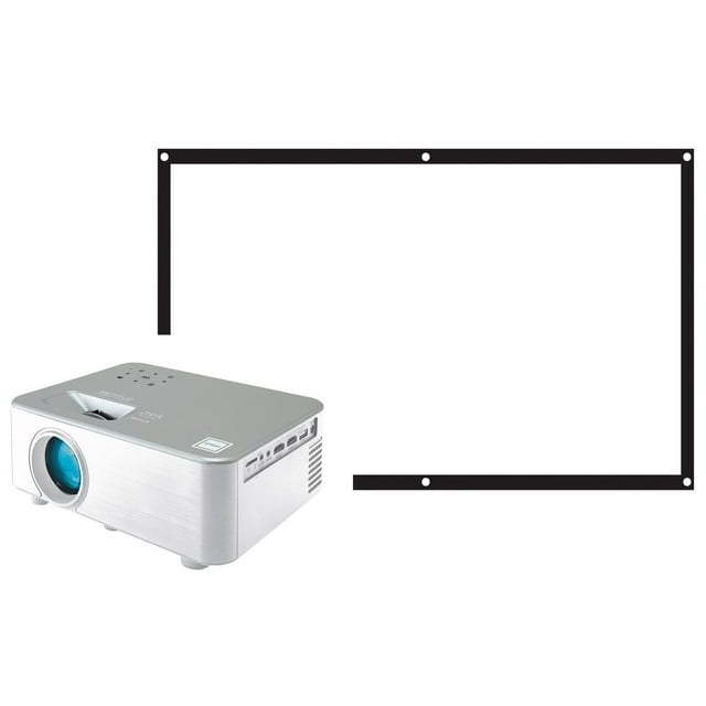 RCA 720p Home Theater Projector with 100" Screen, White,