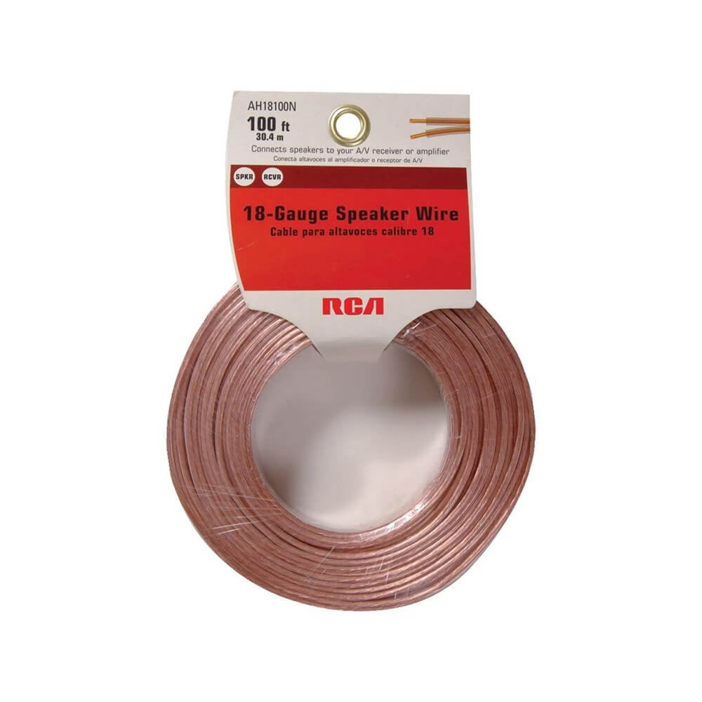 Audiovox Speaker Wire AH18100 - 18 Gauge, Insulated Copper - 100 Ft, 2 Pieces
