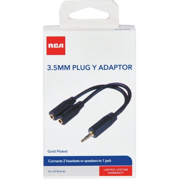 RCA AH202 3.5mm Plug "Y" Adapter 3-Inch Cable