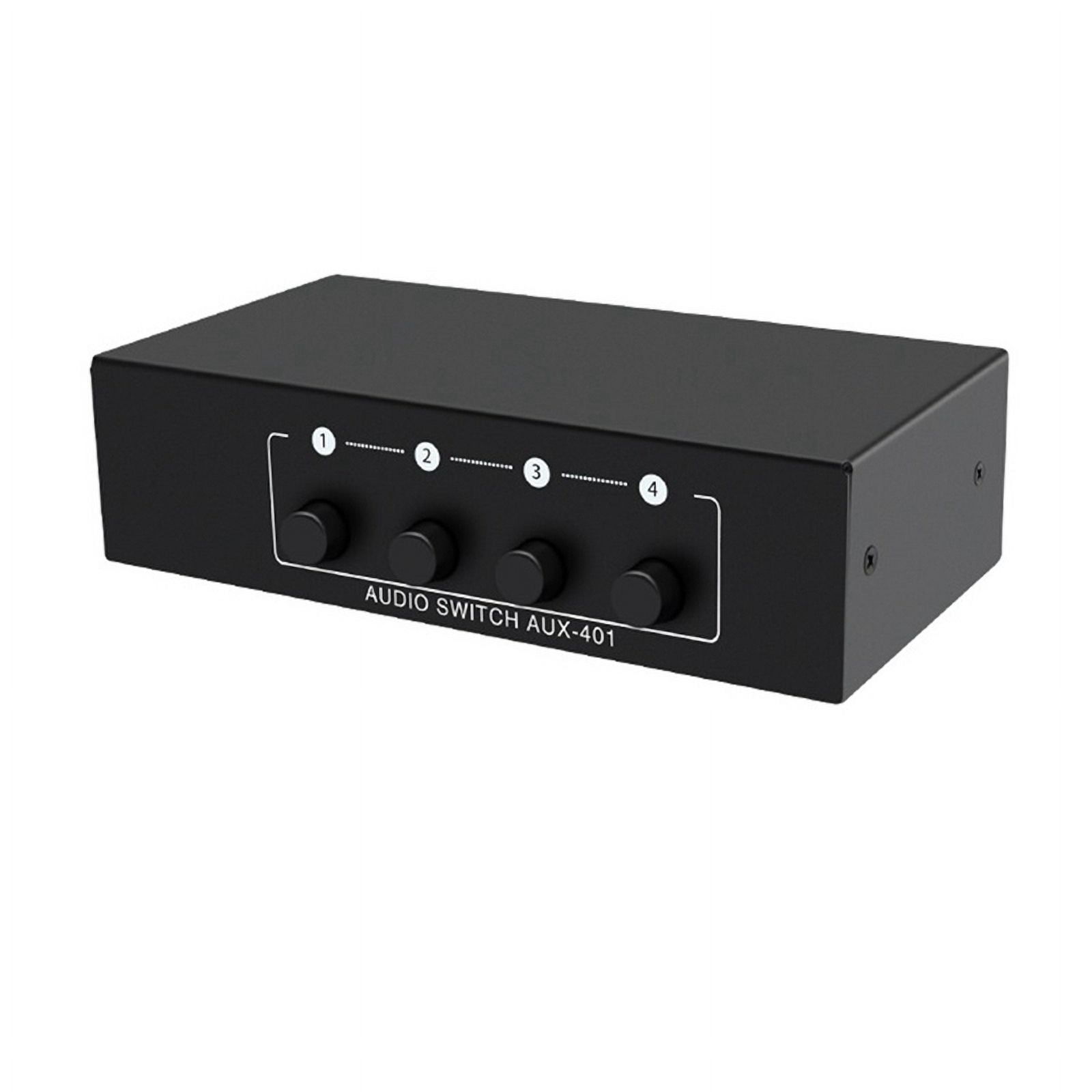 RCA AUX Audio Switcher 4 in 1 Out Stereo Audio Selector 4X1 3.5mm Aux L/R RCA Audio Switch Box