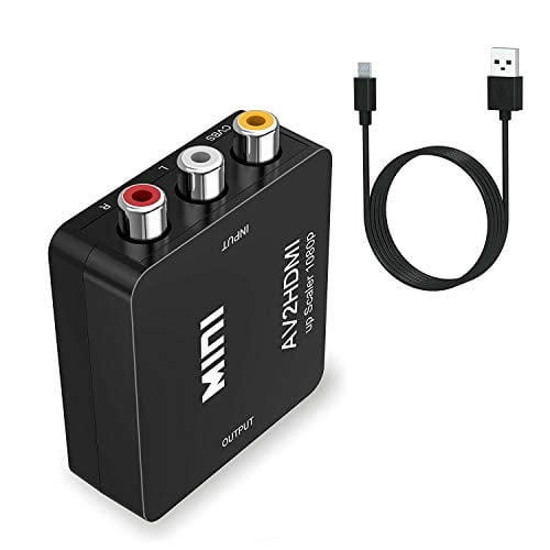 RCA AV to HDMI Converter for Consoles,Compatible with Nintendo NES Gamecube PC Laptop Xbox PS4 PS3 TV STB VHS VCR Camera DVD (Black)