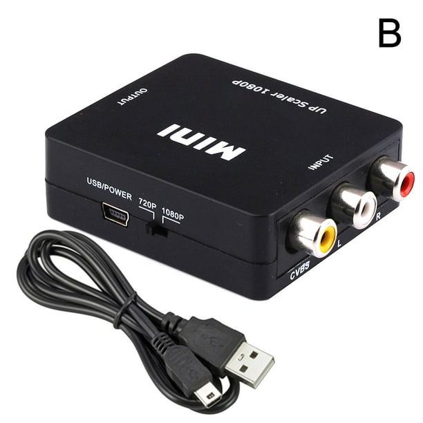 RCA AV to HDMI-compatible Converter Adapter Composite 3RCA CVBS Audio Video Wii M9O6