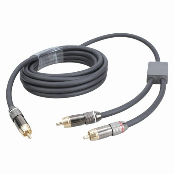 RCA Audio Cable 1 to 2 Splitter Extension Cable Gold Plated Male to Male Connectors for Superior Sound