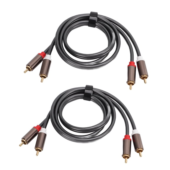 RCA Audio Cable 3.3ft / 1meter - 2 Pack, 2 to 2 AV Power Amplifier Cord for Subwoofers