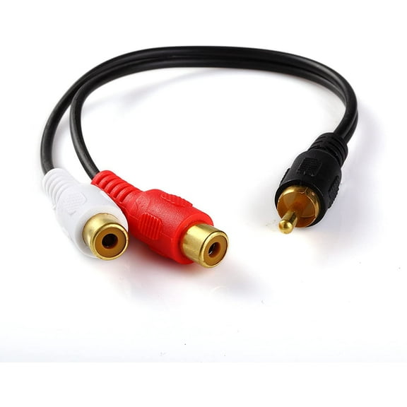 RCA Audio Y Cord Splitter Cable 1 ONE M Male Mono Jack to 2 Two F Female Plug