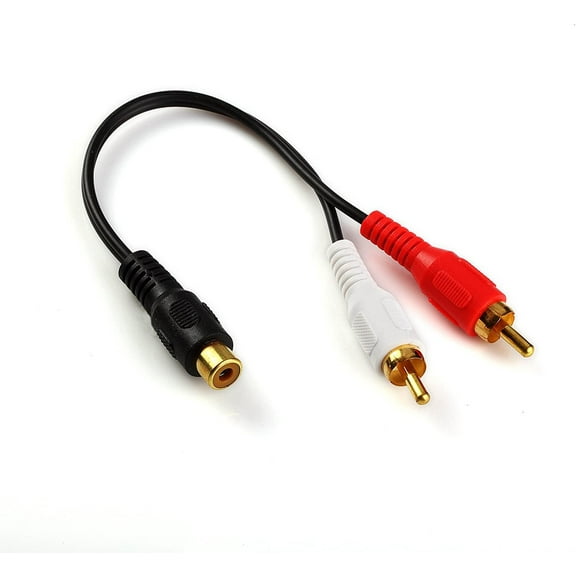 RCA Audio Y Cord Splitter Cable 2 Two M Male Mono Jack to 1 ONE F Female Plug