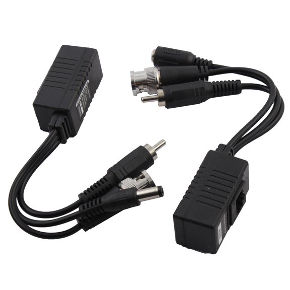 RCA BNC to RJ45 Power Audio Video Connector 2pcs for Closed Circuit TV Camera