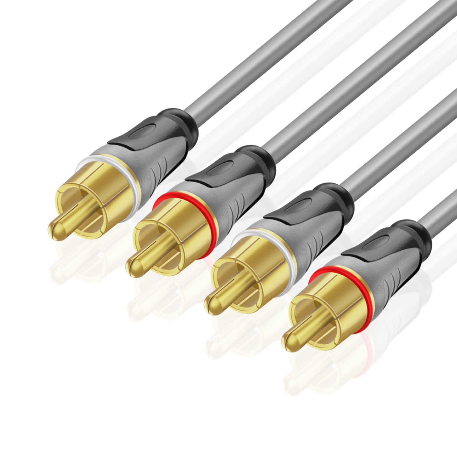RCA Cable - 2RCA Male to 2RCA Male with Dual Shielded RCA Audio Cable - 2 Channel RCA Male to Male Stereo Connector, Gold Plated RCA Cables 50ft for Amplifiers, Car Audio, Home Theater, Speakers - image 1 of 6