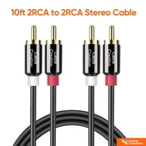 RCA Cable, CableCreation 10FT 2RCA Male to 2RCA Stereo Audio Cable Gold-Plated Compatible with Speaker, AMP, Turntable, Receiver, Home Theater, Subwoofer, Double Shielded, 3M